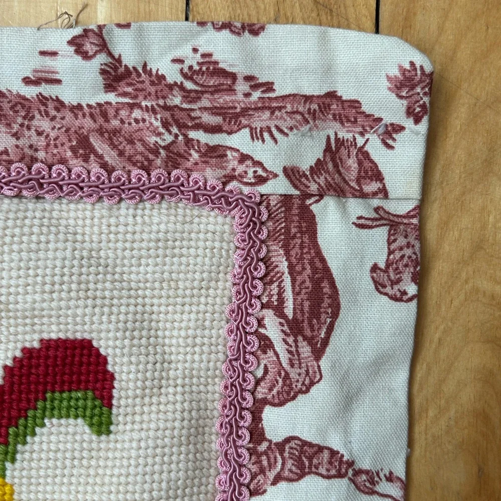 Vintage Pillowcase Colorful Embroidered Cover Unstuffed Cottagecore Grandmacore